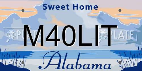 M40LIT Alabama License Plate