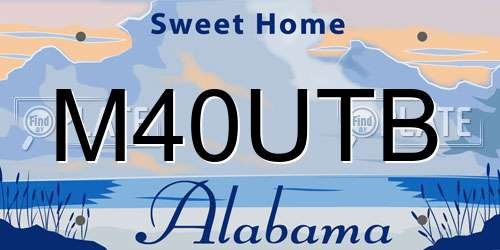 M40UTB Alabama License Plate