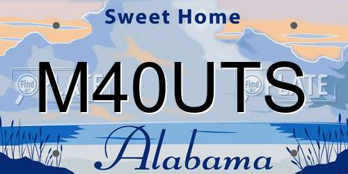 M40UTS Alabama License Plate