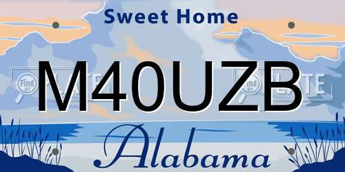 M40UZB Alabama License Plate