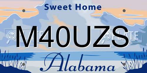 M40UZS Alabama License Plate