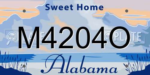 M4204O Alabama License Plate
