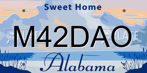 M42DAO Alabama License Plate