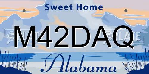 M42DAQ Alabama License Plate