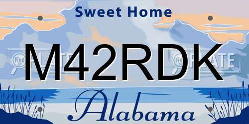 M42RDK Alabama License Plate