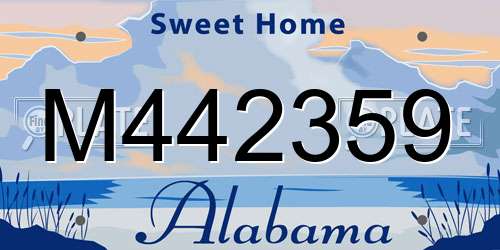 M442359 Alabama License Plate