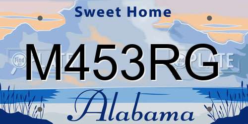 M453RG Alabama License Plate