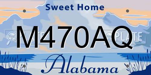 M470AQ Alabama License Plate