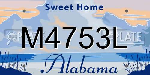 M4753L Alabama License Plate
