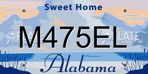 M475EL Alabama License Plate