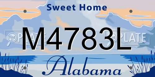 M4783L Alabama License Plate