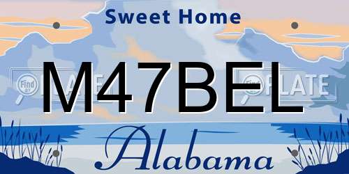 M47BEL Alabama License Plate