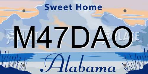 M47DAO Alabama License Plate