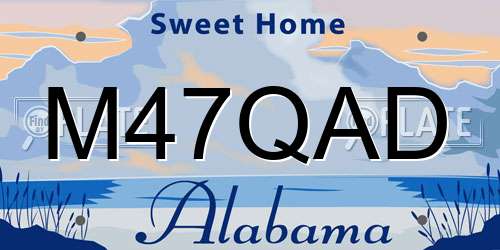 M47QAD Alabama License Plate