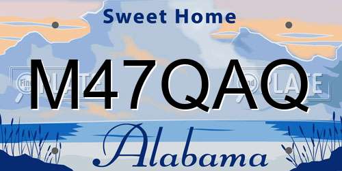 M47QAQ Alabama License Plate