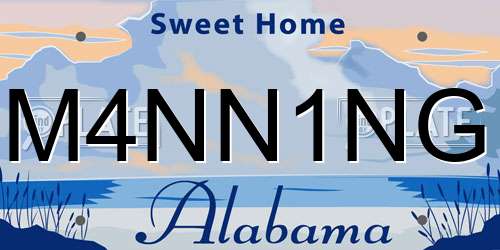 M4NN1NG Alabama License Plate