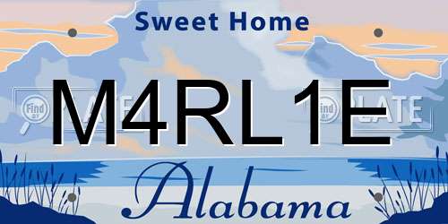 M4RL1E Alabama License Plate