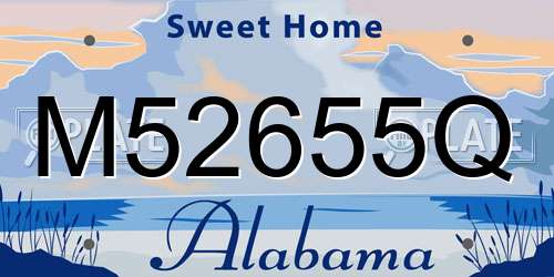 M52655Q Alabama License Plate