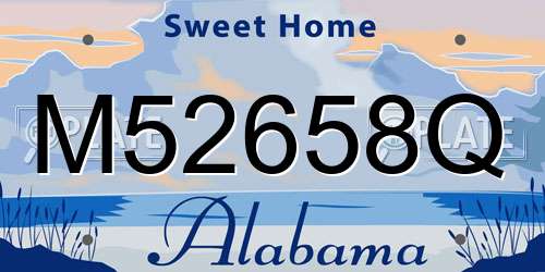 M52658Q Alabama License Plate