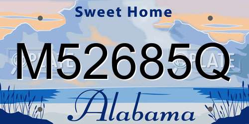 M52685Q Alabama License Plate