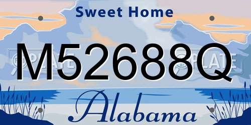 M52688Q Alabama License Plate