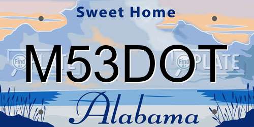 M53DOT Alabama License Plate