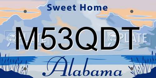 M53QDT Alabama License Plate