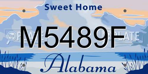 M5489F Alabama License Plate