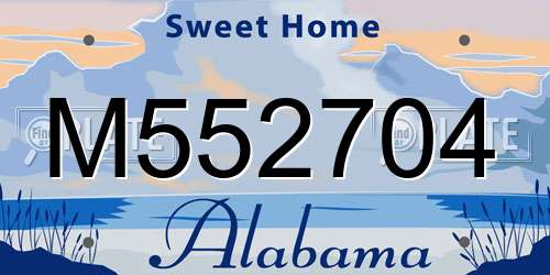 M552704 Alabama License Plate