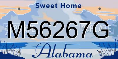 M56267G Alabama License Plate