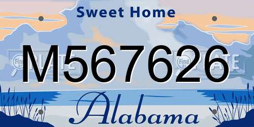 M567626 Alabama License Plate