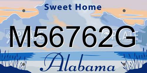 M56762G Alabama License Plate
