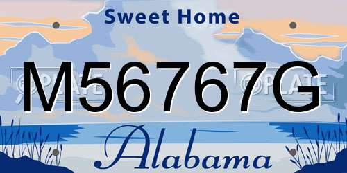 M56767G Alabama License Plate