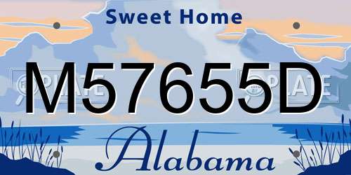 M57655D Alabama License Plate