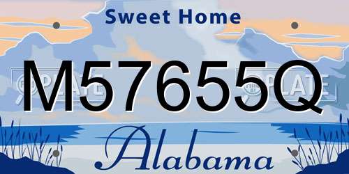 M57655Q Alabama License Plate
