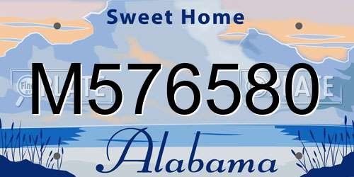 M576580 Alabama License Plate