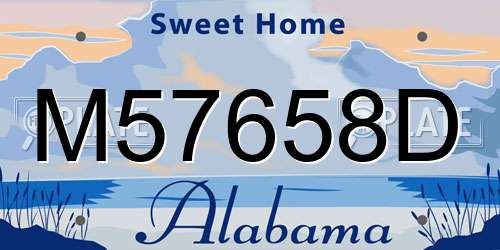 M57658D Alabama License Plate