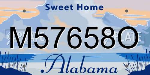 M57658O Alabama License Plate