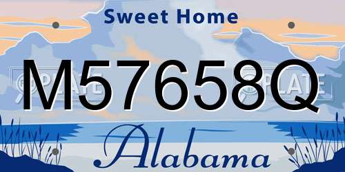 M57658Q Alabama License Plate