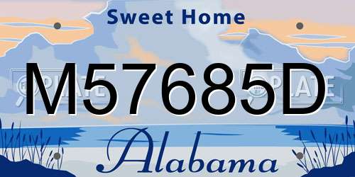 M57685D Alabama License Plate