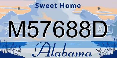 M57688D Alabama License Plate