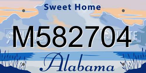 M582704 Alabama License Plate