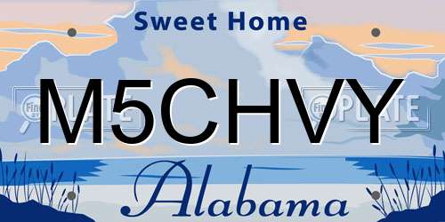 M5CHVY Alabama License Plate