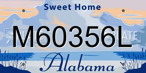 M60356L Alabama License Plate