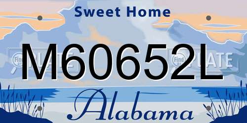 M60652L Alabama License Plate