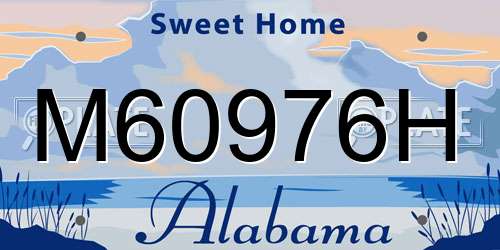 M60976H Alabama License Plate
