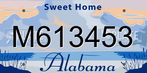 M613453 Alabama License Plate