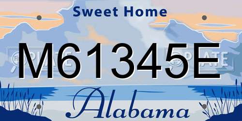 M61345E Alabama License Plate