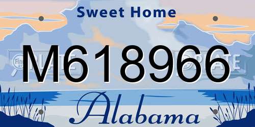 M618966 Alabama License Plate