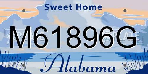 M61896G Alabama License Plate
